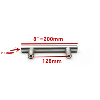 214Inches Stainless Steel Silver T type Drawer Cabinet Wardrobe Door Pull Handle Furniture Cabinet Knobs Handles Kitchen