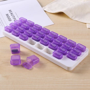 

31 Grids Pill Box Case One Month Pill Medicine Tablet Container Organizer Plastic Tablet Storage Container