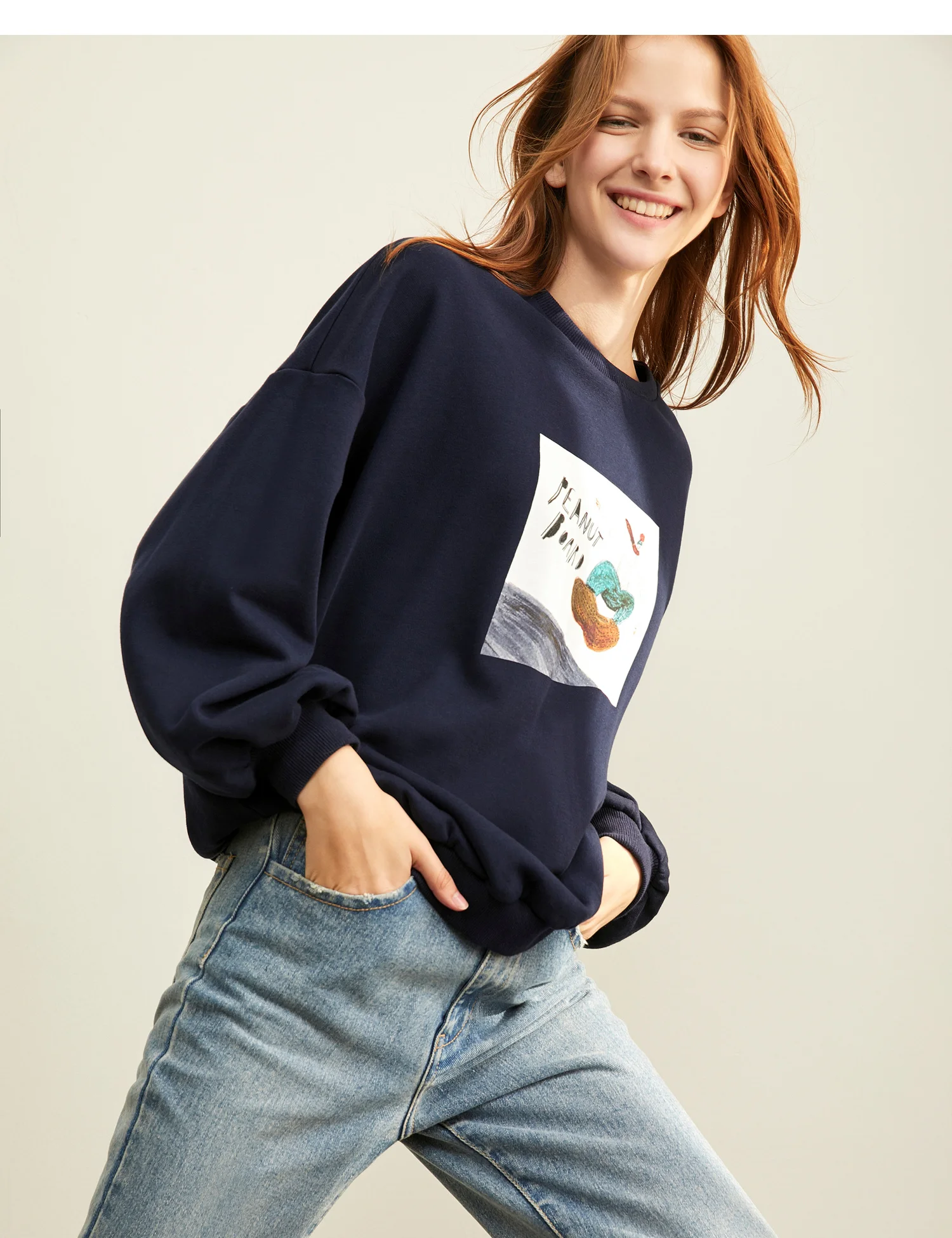 

Amii Minimal Fashion Hip Hop Network Red Guards Fall 2019 New Loose Crewneck Shoulder Printed Jacket