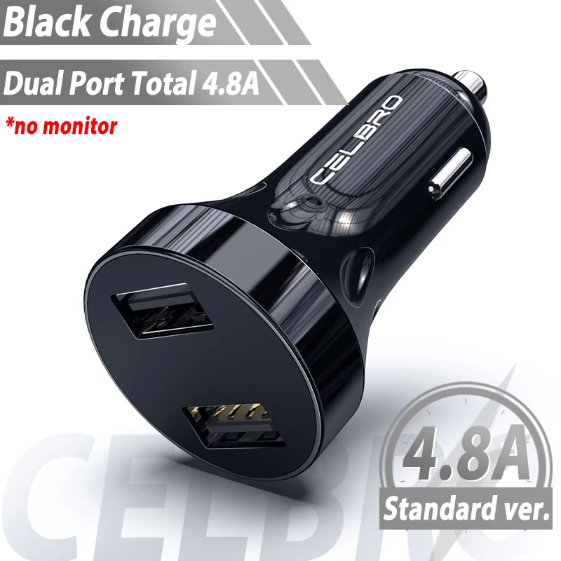 No LED 4.8A Charger Обновление 4.8A Usb Автомобильное зарядное устройство двойной Usb Автомобильное зарядное устройство дисплей напряжения быстрое зарядное устройство автоматическая зарядка для Iphone 11 samsung S10 мобильный телефон - Тип штекера: No LED 4.8A Charger