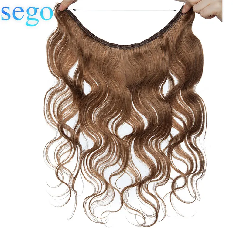 Hair-Extensions Human-Hair Non-Remy-Hairpieces Invisible-Wire SEGO Brazilian No-Tape