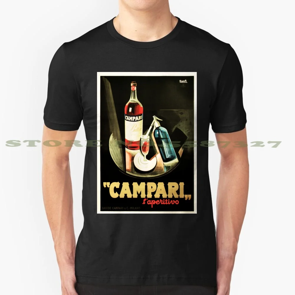 Винтажная забавная летняя футболка Campari L Aperitivo с итальянским ликером для мужчин и