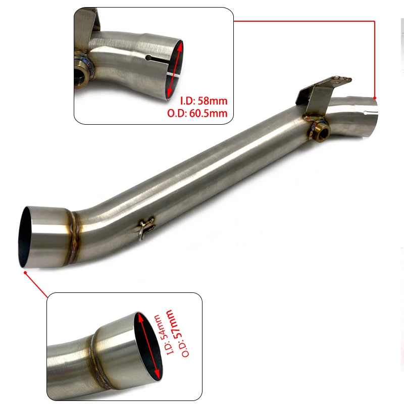  ZX10R ZX 10 R Exhaust Muffler Engine Middle Link Slip On Round Pipe (1)