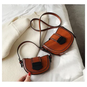 

2020 New Summer PU Leather Saddle Bags For Women Sac A Main Femme Designer Bag Lady Trave Shoulder Bag Female Handbags Bolsos