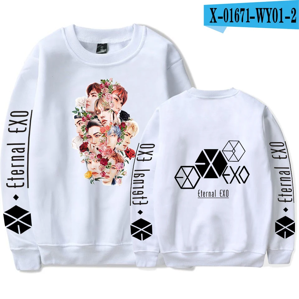 EXO PLANET#5 свитшоты женские новые толстовки с принтом пуловер с капюшоном плюс размер EXO PLANET#5 толстовки с капюшоном - Цвет: F