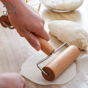

Wooden Double-headed Roller Rolling Pin Baking Tool Hand Dough Roller for Pastry Fondant Cookie Dough Bakery Pizza Kitchen Tool
