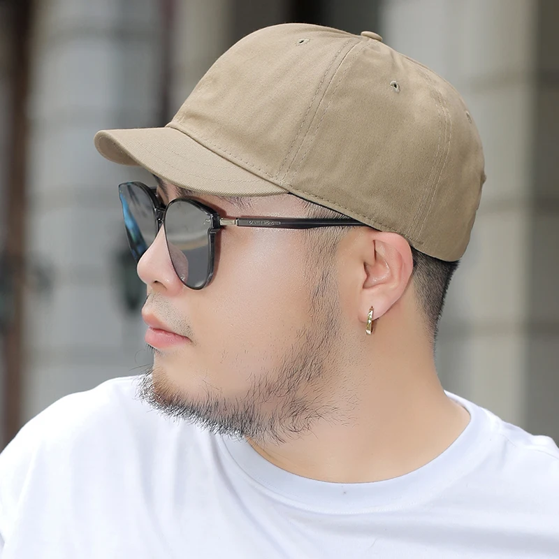 Short Brim Deep Top Large Cap Big Face Man Plus Size Sun Hat Male Summer Outdoors Cycling Cotton Sport Cap 54-60cm 59-65cm