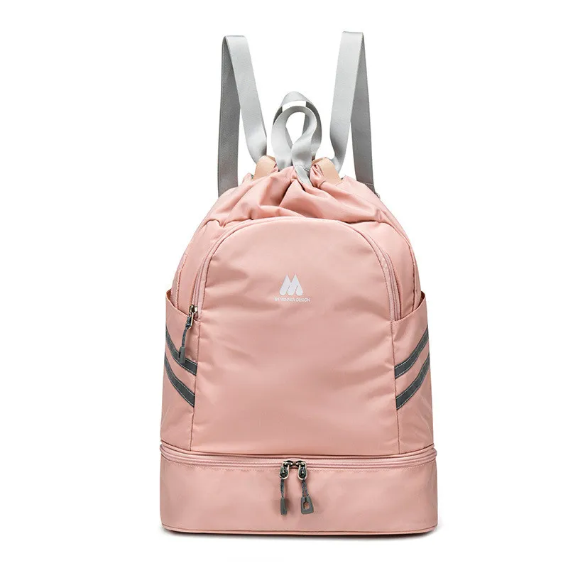 Водонепроницаемые сумки для занятий йогой, для занятий спортом, фитнесом, рюкзак для плавания, спортивные сумки на плечо, женские рюкзаки - Цвет: Розовый