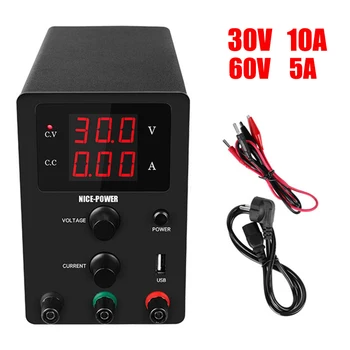 

USB DC Laboratory 30V 10A Regulated Power Supply Adjustable 60V 5A Voltage Regulator Stabilizer Switching Bench Source For phone