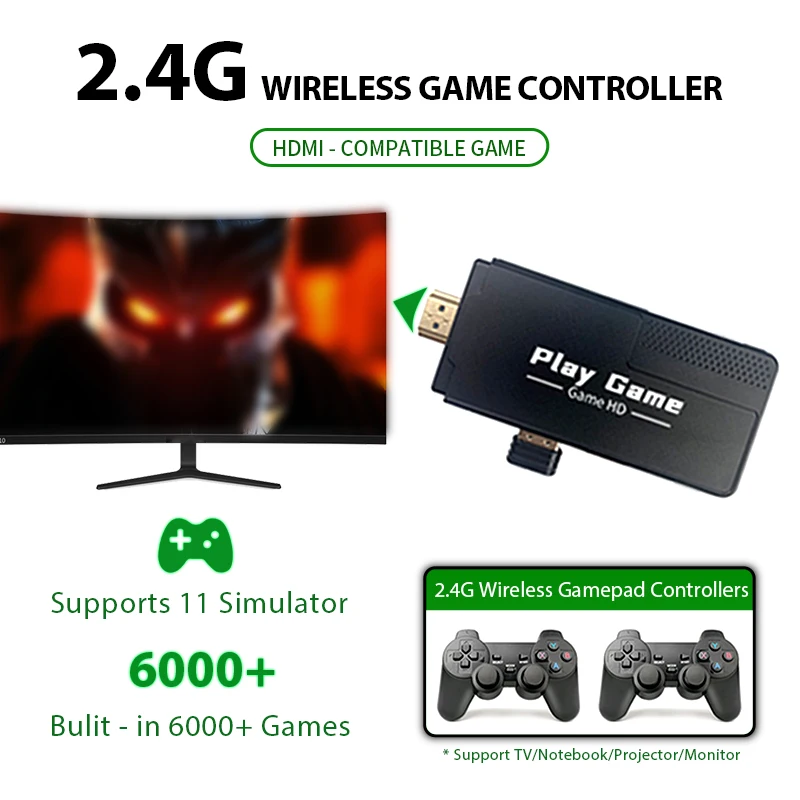 Shirlin J11 Games Stick Hd Video Game Console 2 4g Wireless Gamepad Controllers Mini Box Built In 6000 Retro Classic Games Video Game Consoles Aliexpress