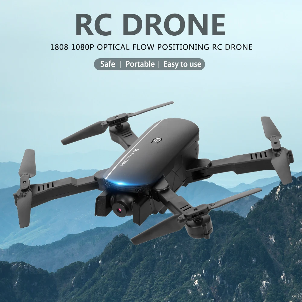 Высокое качество 1808 Радиоуправляемый Дрон с камерой 1080P Wifi FPV оптический поток позиционирования жестов Фото складной Квадрокоптер для начинающих