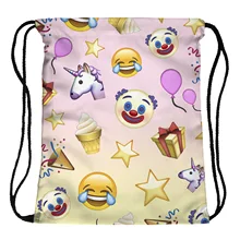 Zohra стиль 3D цифровая сумка со стягивающим шнурком и напечатанным текстом Единорог Экспрессия хранения покупок Drawstring Рюкзак