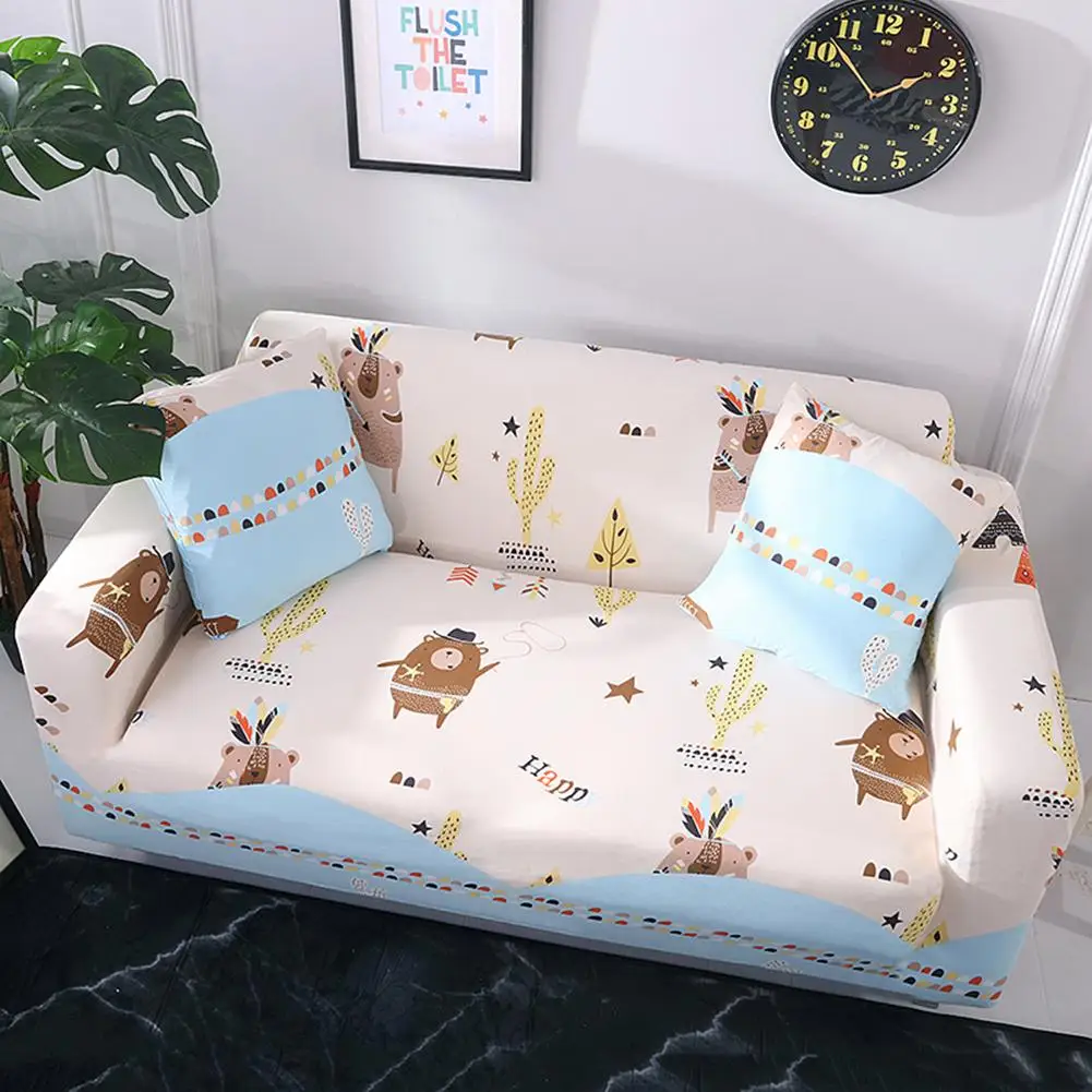 Тянущийся чехол для дивана с напечатанным рисунком дивана крышка мебели пылезащитный чехол для гостиной Домашние животные мягкие чехлы для дивана приспособление для дома