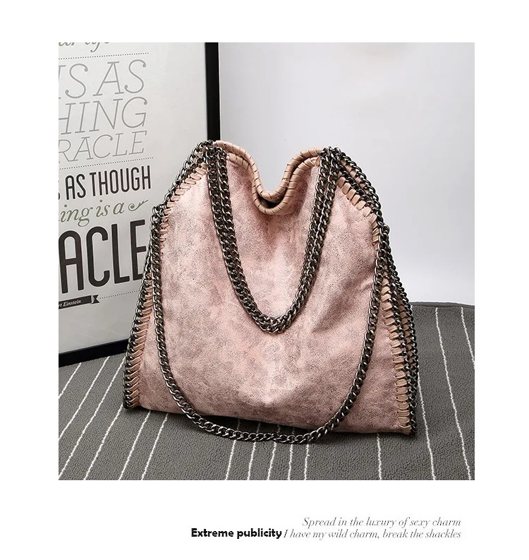 2021 FIRMRANCH New Frosted Material Handbag Chain Woven Foldable Fashion Shoulder Women Multi-Funcation Bag Steady Quality Big