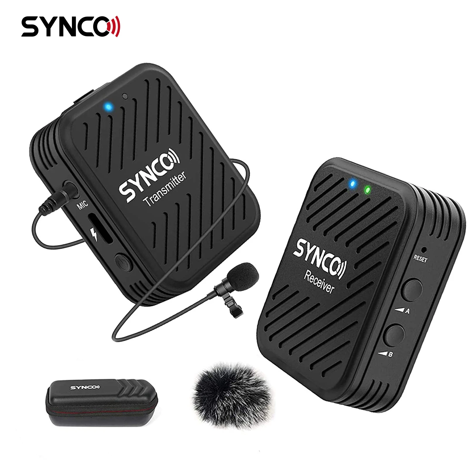 SYNCO G1(A1) 2.4G Wireless Microphone System with Transmitter Receiver Lavalier Microphone 70M Transmission Range 3.5mm Plug