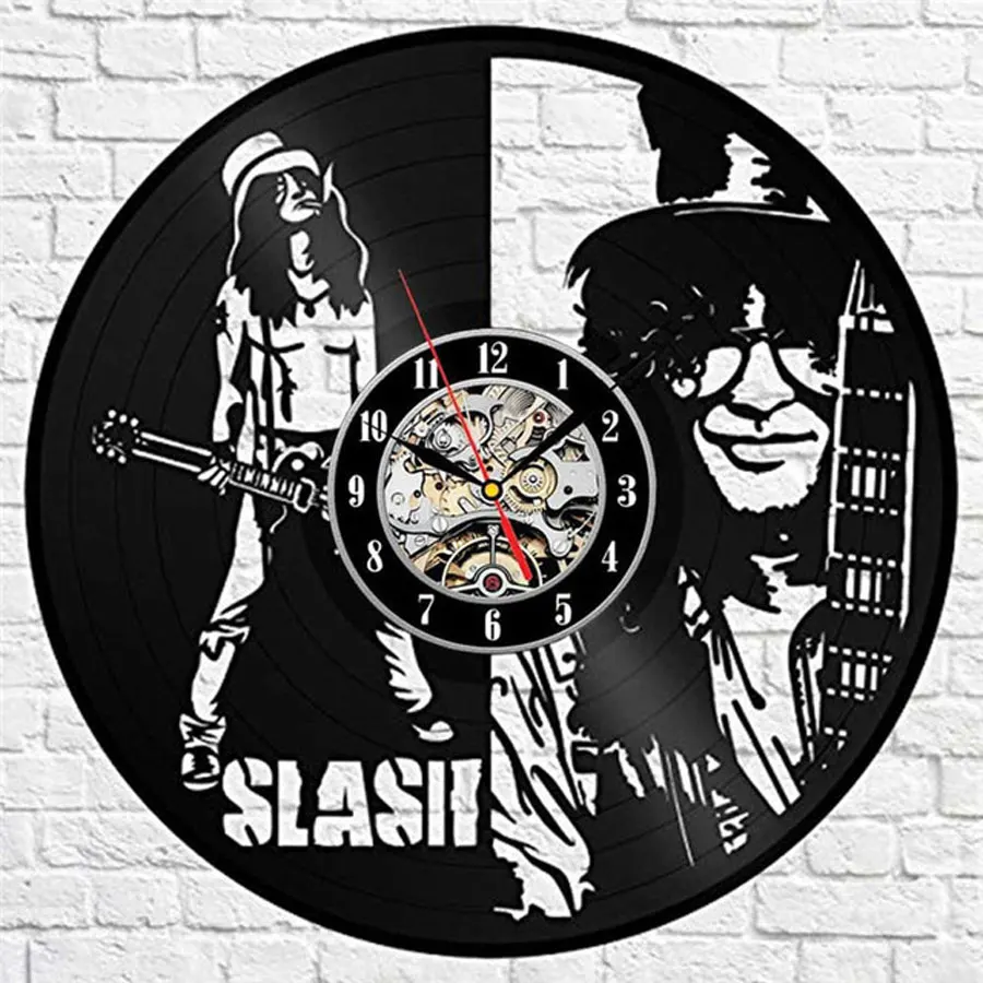 Guns N Rose Slash Виниловая пластинка настенные часы современный дизайн Музыкальная Тема 3D наклейки рок-группа виниловые часы настенные часы домашний декор - Цвет: Type12
