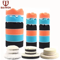 Kit de tampons éponge de polissage pour voiture, 9 pièces, 1/2/3 pouces, tampons de polissage pour enlever les rayures 