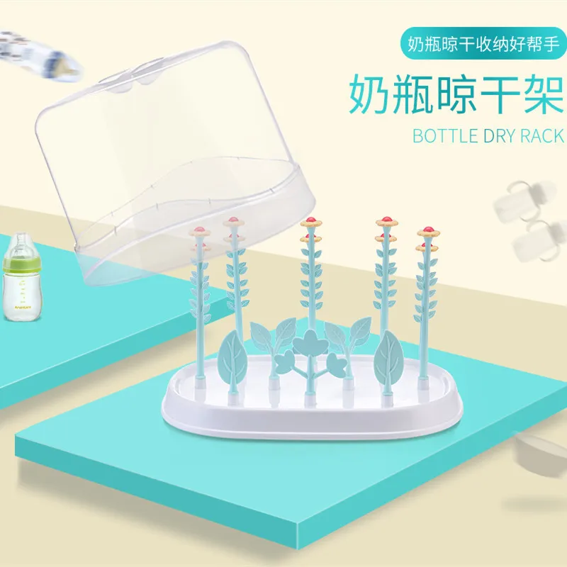 

Draining Rack for Feeding Bottle Infant Bottle Drying Rack Storage Box Dustproof with Lid Baby Storage Shelf Feeding Bottle Stor