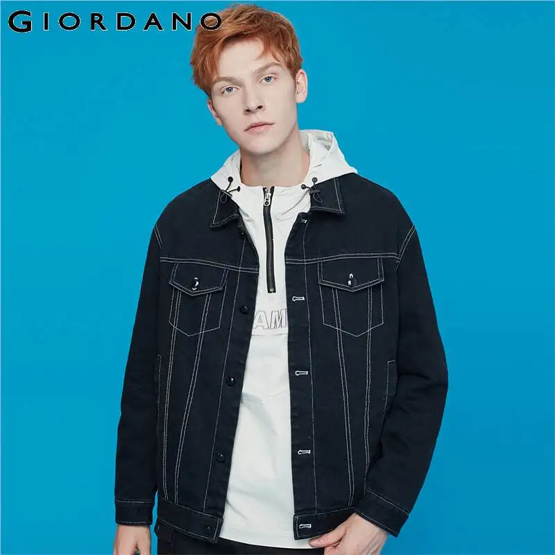 Giordano Men Jackets Turn-down Collar Multi-pocket Cargo Jacket Cotton Solid Long Sleeves Casual Jaqueta Masculino 90079686 | Мужская