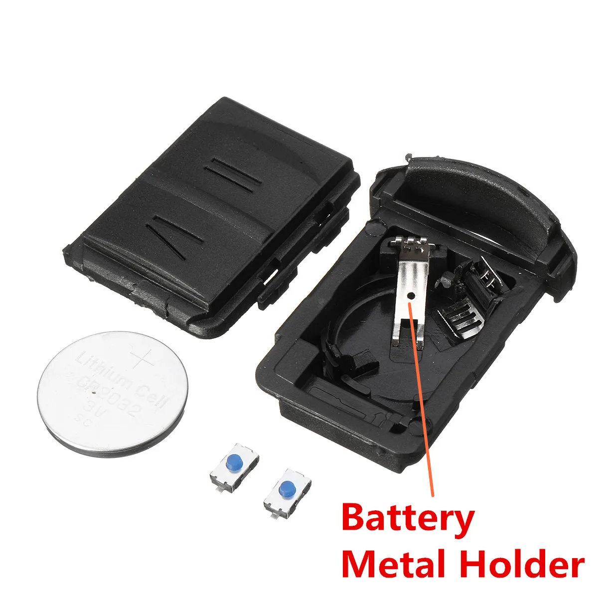 

2 Buttons Remote Key Case Shell whit Bettery & Hoder for Vauxhall Opel Corsa c Agila Combo Van Meriva
