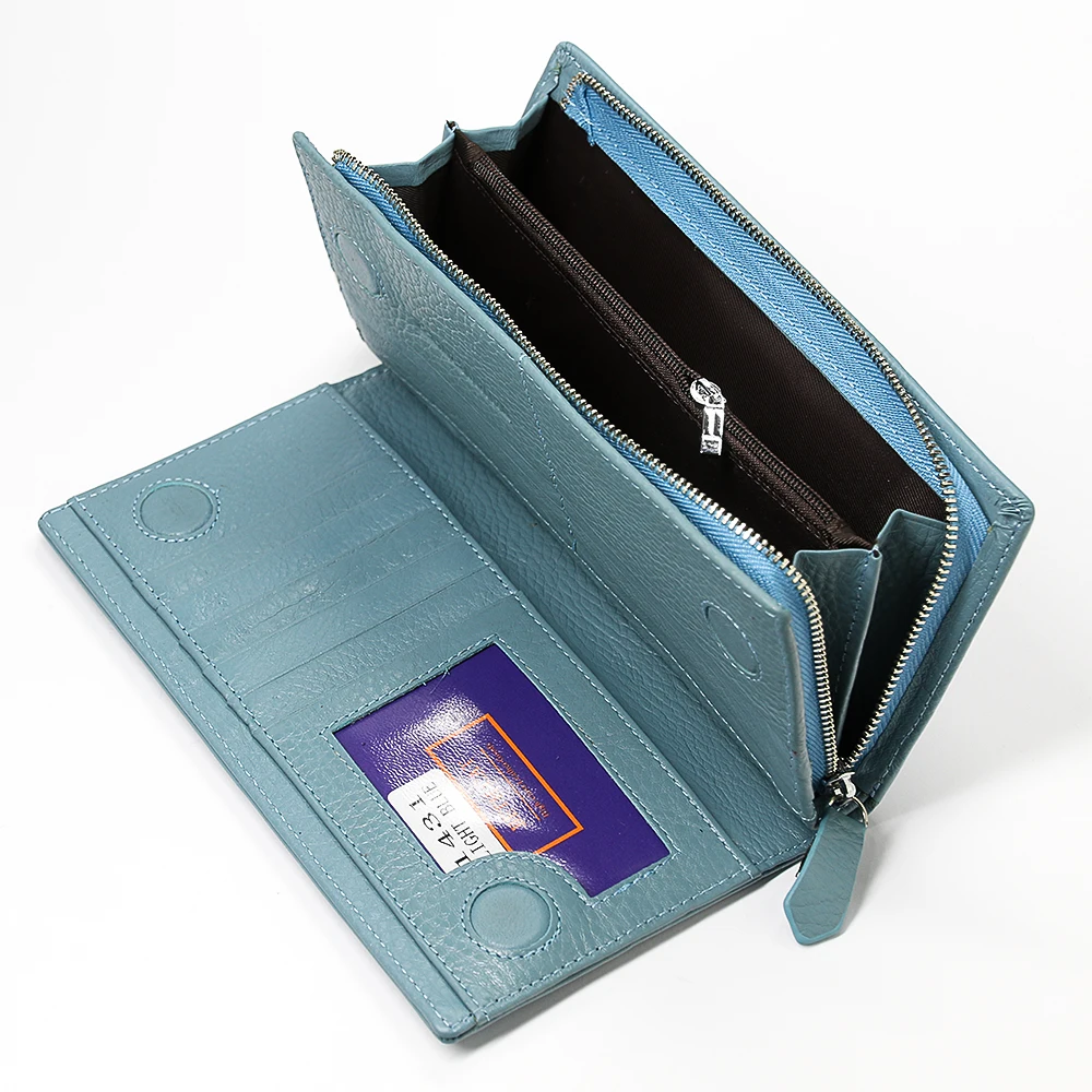 Beth Cat Luxury Womens Wallet Genuine Leather Wallets Large Capacity Cash Cluth Purses Zipper Pocket Card Holder Ladies Purse