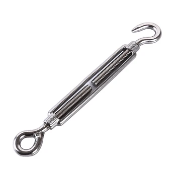 

M4/M5/M6/M8/M10/M12 Stainless Steel Turnbuckle Hook Rigging Eye Screw Wire Rope Tensioning Tightener Tight Rope Bolt Connector