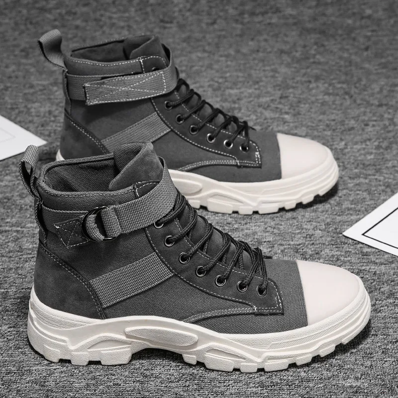 Martin Boots Tide Shoes Fashion Sneakers Youth High-Top Casual Sports Mens England Wear-Resistant