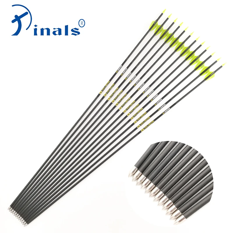 12PCS Archery Spine500 600 700 800 900 ID4.2mm 30Inch Carbon Arrows Pin Nock Recurve Bow LongBow Hunting Shooting | Спорт и