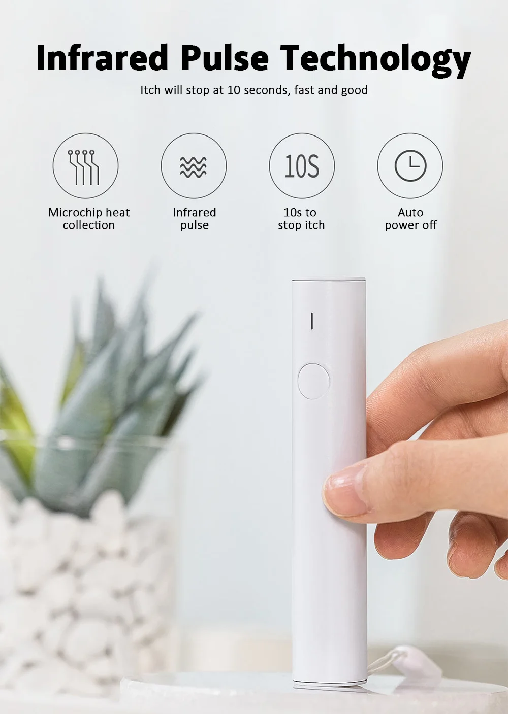 Small and Portable Infrared Pulse Antipruritic Stick Precise Temperature Control 200mAh Battery