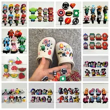 6-24 шт./лот, Мстители, Микки, ПВХ, обувь, подвески, обувь, пряжки, аксессуары, Рождественское украшение, подходит для браслетов, Croc JIBZ, рождественский подарок
