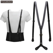 Винтажный Британский ретро из натуральной кожи с тремя зажимной ремень кожаные подтяжки женские украшенные корейские узкие подтяжки Мужские секции 2 см