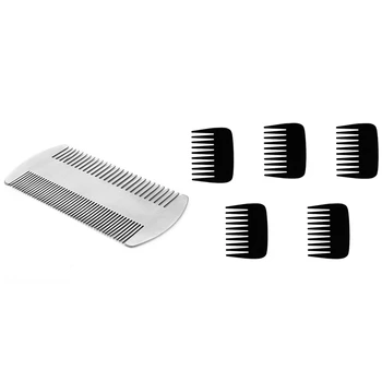 

1 Pcs Dual Action Edc Credit Card Size Comb Wallet Comb Pocket Comb & 5Pcs Pocket Comb Comb Small Hair Brush