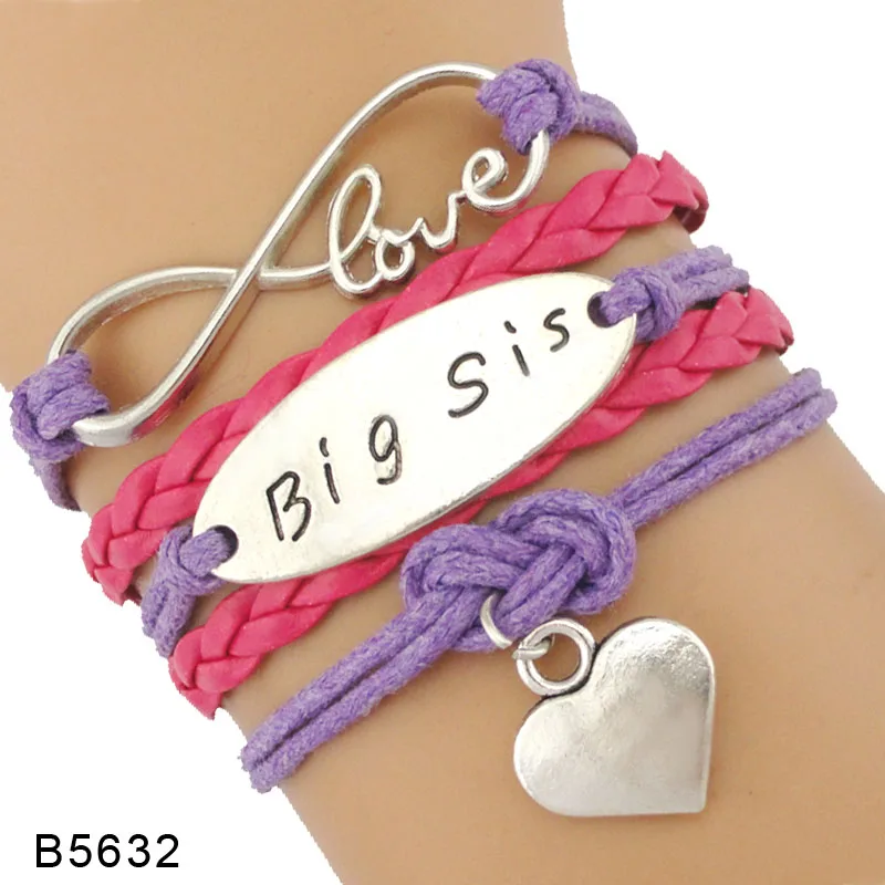 Кожаные браслеты подружки невесты с маленькой младшей и большой сестринкой