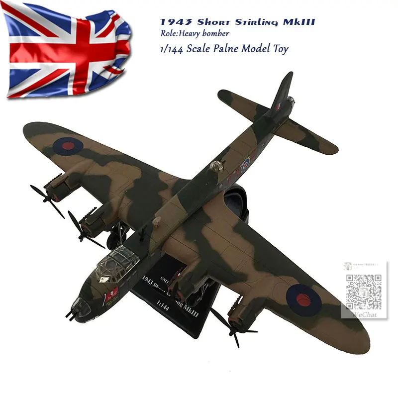 AMER 1/144 масштаб военная модель игрушки RAF 1943 короткие Stirling MkIII Bobmer литой металлический самолет модель игрушка для коллекции, подарок