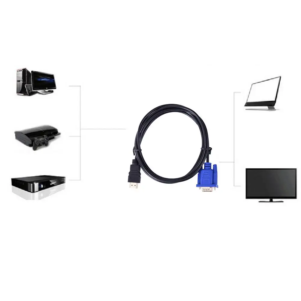 HDMI Мужской Разъем, VGA15 Pin поставляется с аудио-кабелем HD разрешение, быстрая скорость передачи для всех HDMI VGA устройств вывода дисплея