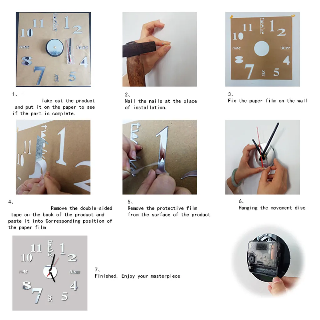 Letter Number Diy Digital Wall Clock 3d Mirror Surface Sticker Silent Clock Home Office Decor Wall Clock For Bedroom Office