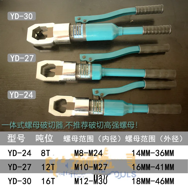 

YD24/27/30 Hydraulic Nut Cutter Rust Nut Removal and Break Power Maintenance Road Construction Tool