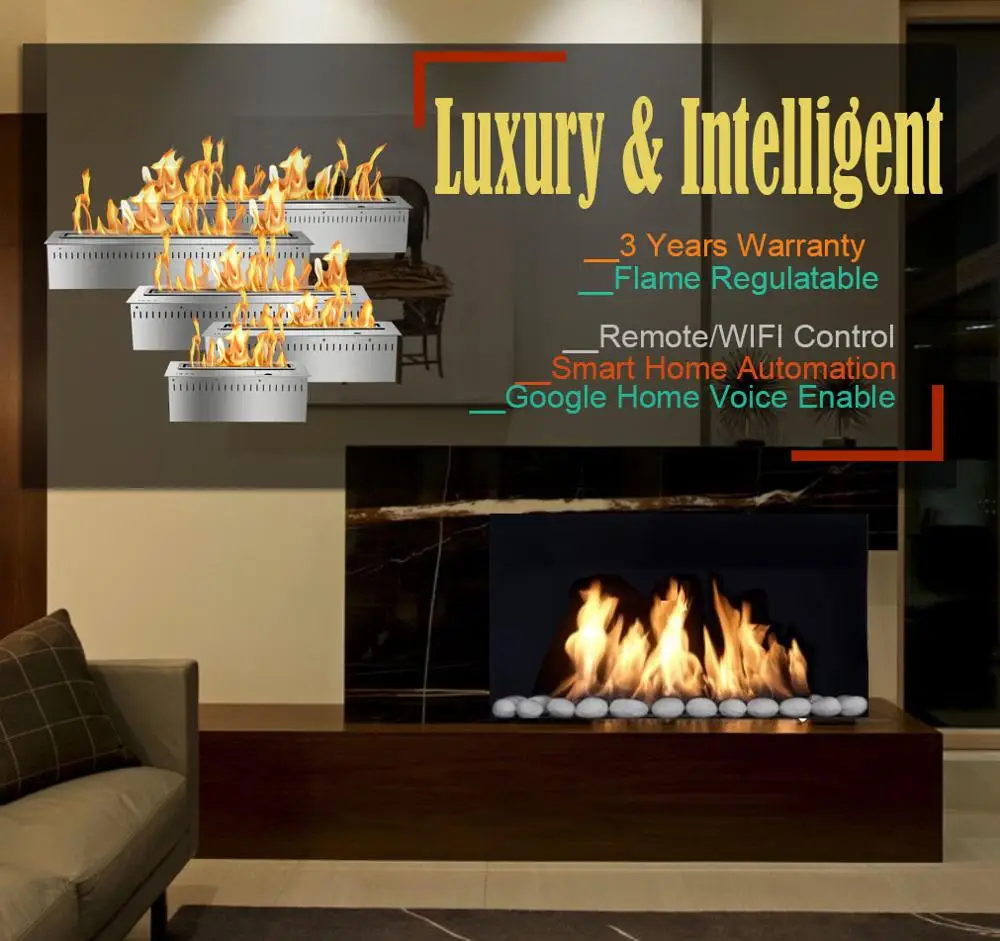 

hot sale 36 inches modern indoor smart ethanol fireplace bio kamin with remote