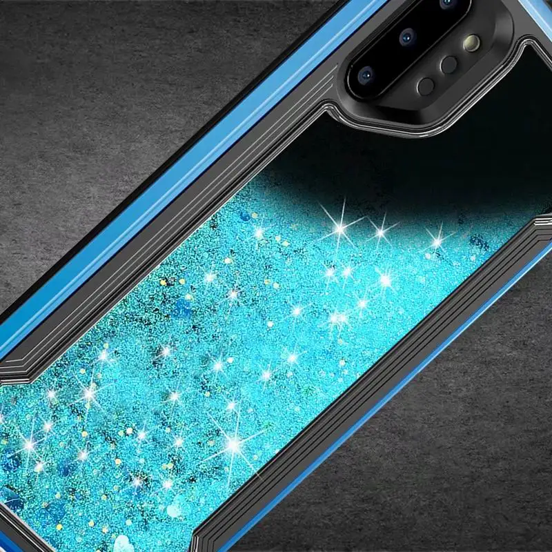 Роскошный зыбучий песок 3 в 1 жесткий Блестящий блестящий чехол для samsung Galaxy Note 10 Note10 Plus чехол жидкий противоударный