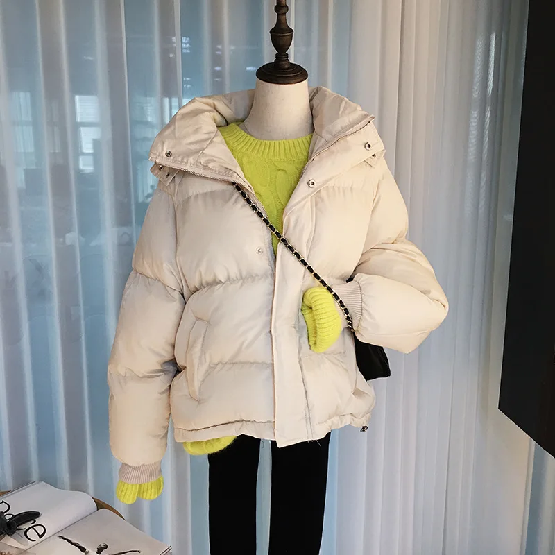 Abrigos mujer invierno парка на молнии Короткая хлопковая стеганая куртка с капюшоном теплая зимняя куртка женская однотонная зимняя куртка для женщин s R7