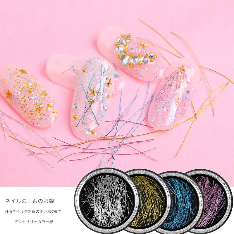 

1 Box Nail Decorations For Manicure Silk Thread DIY Nail Accessories Metal Line Nail Parts For Nail Art Tools