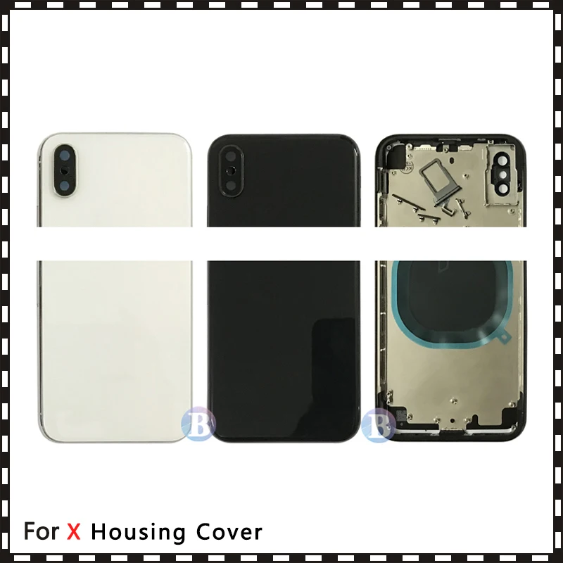 AAA высокое качество задняя крышка для iphone 8 8G/8 Plus 8 Plus/X Корпус Крышка батарея задняя дверь шасси средняя рамка