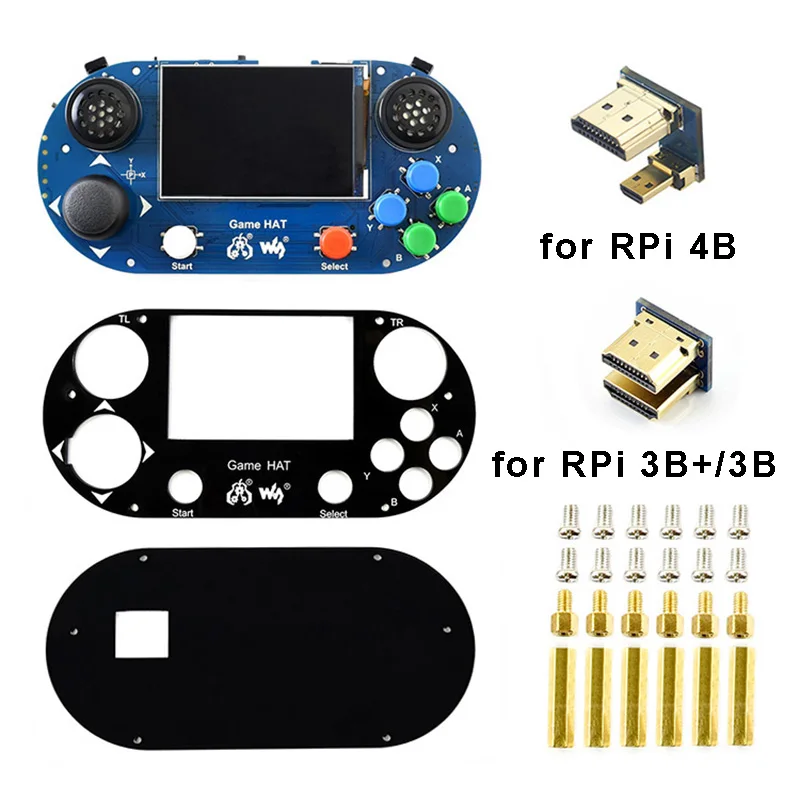 Raspberry Pi 4 игровая шляпа Retreo игровая Консоль геймпад с 3,5 дюймовым ips экраном для Raspberry Pi 4B/3B+/3B/Zero W