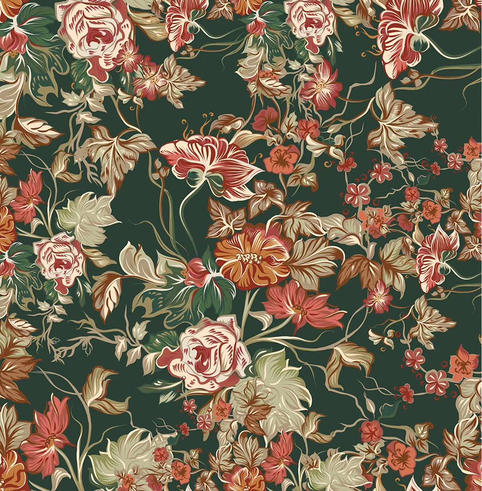 Papel de Parede de Flores Verdes Vintage Personalizado Decoração da Casa tv Fundo Foto Adesivos de Parede Mural Decoração de Casa