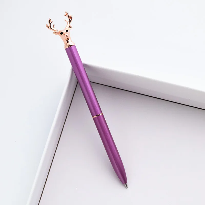 Luxury Deer Head Ballpoint Pen Flow Oil Metal Signature Pens Stationery  GiBE 