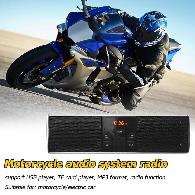 Водонепроницаемая мотоциклетная аудиосистема Bluetooth со светодиодным дисплеем