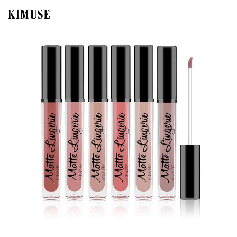 KIMUSE MatteLipstick Водонепроницаемый Жидкий блеск для губ оттенок пигмент