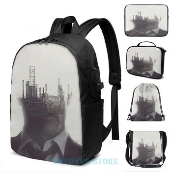 

Funny Graphic print True Detective I 4 USB Charge Backpack men School bags Women bag Travel laptop bag