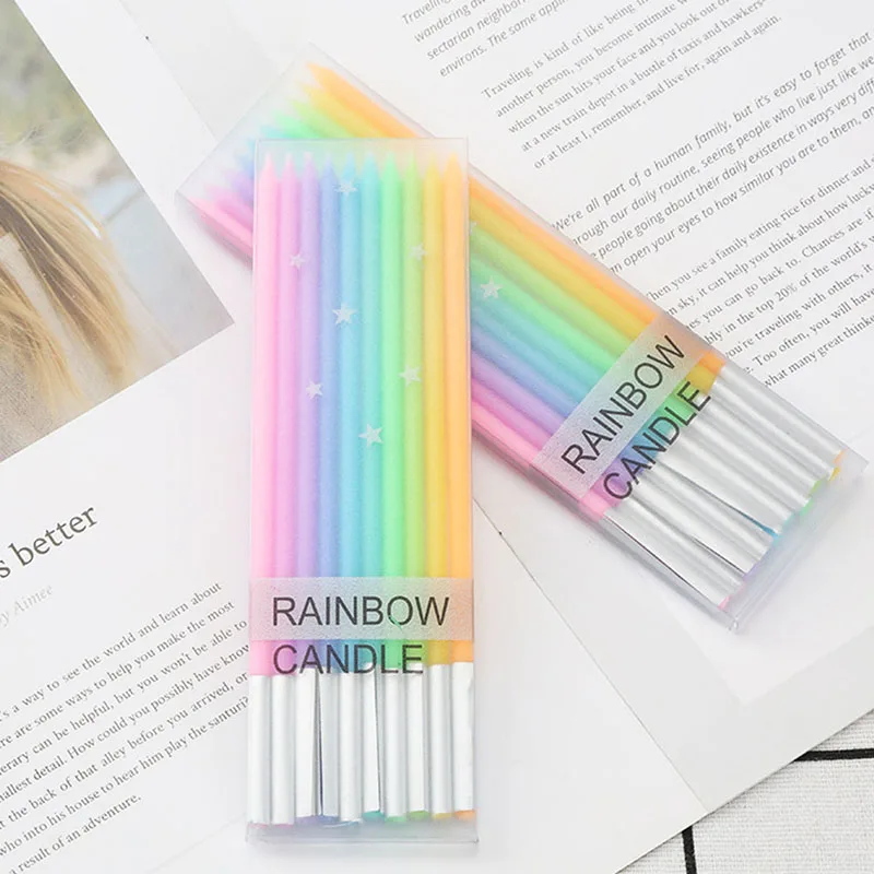 Товары для дня рождения 10 цветов Свадебные свечи торта безопасное пламя