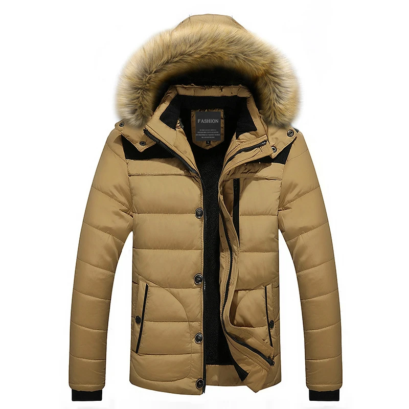 Pop Winter Men Down Keep Warm Fur Collar Fashion Down Jacke Fit -30 'C Men Hooded Warm Parka Giacche Spesse Giaccone Uomo Inverno